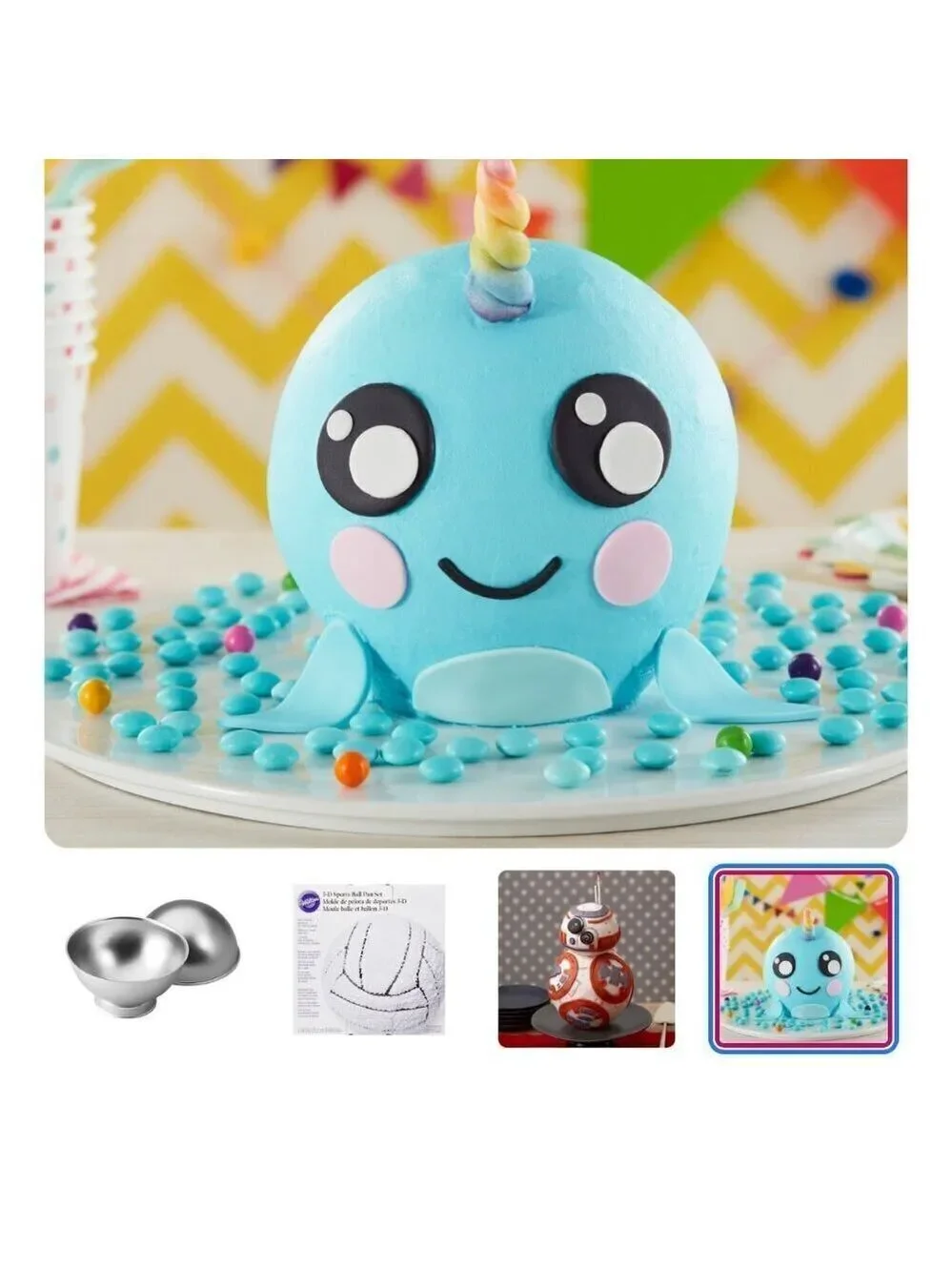 New Wilton Sport Ball 3D Cake Pan. Basketball, Baseball , Soccer